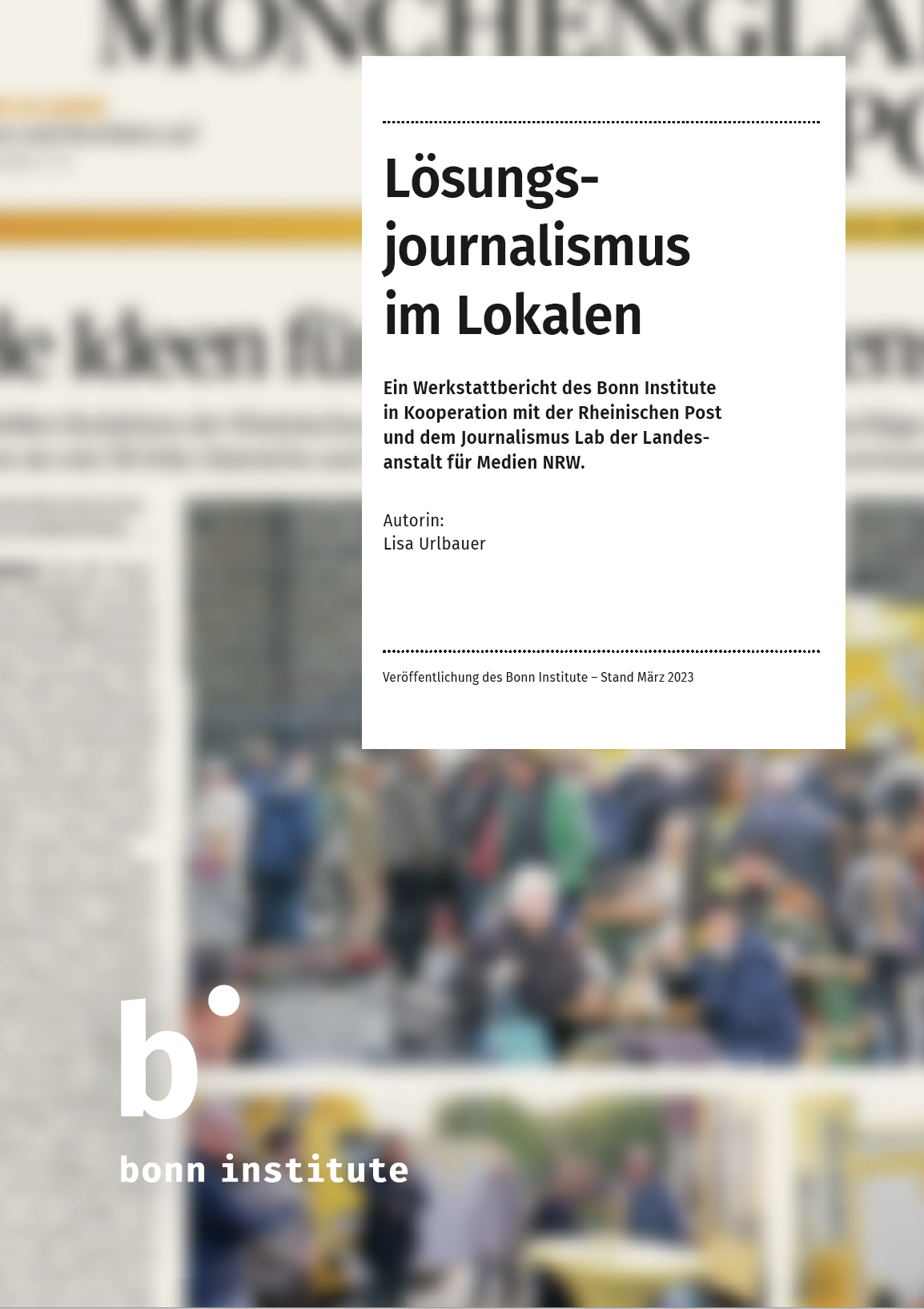 Ein Screenshot von dem Titel des Werkstattberichts "Lösungsjournalismus im Lokalen"