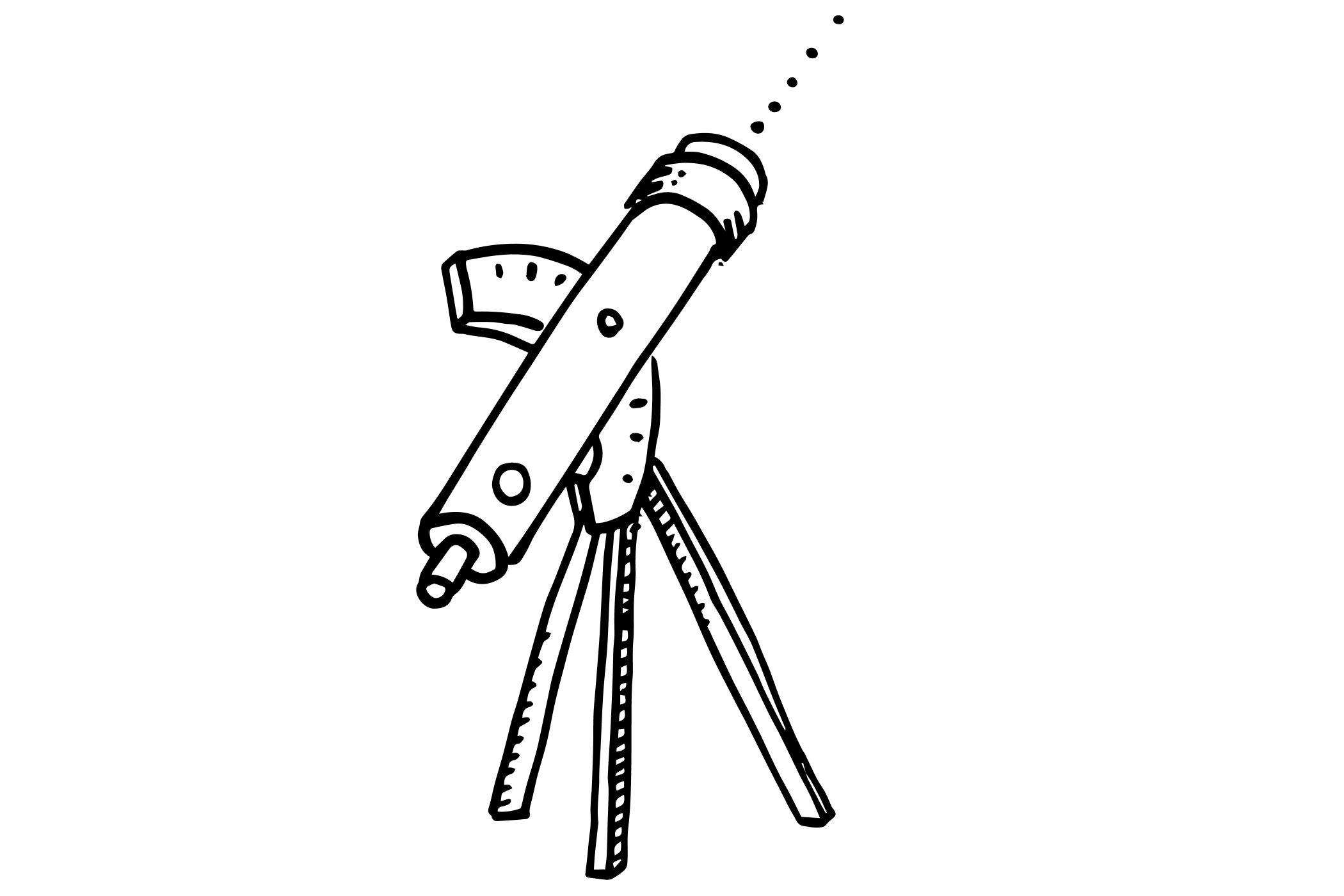 Illustration eines Fernglases auf einem Stativ